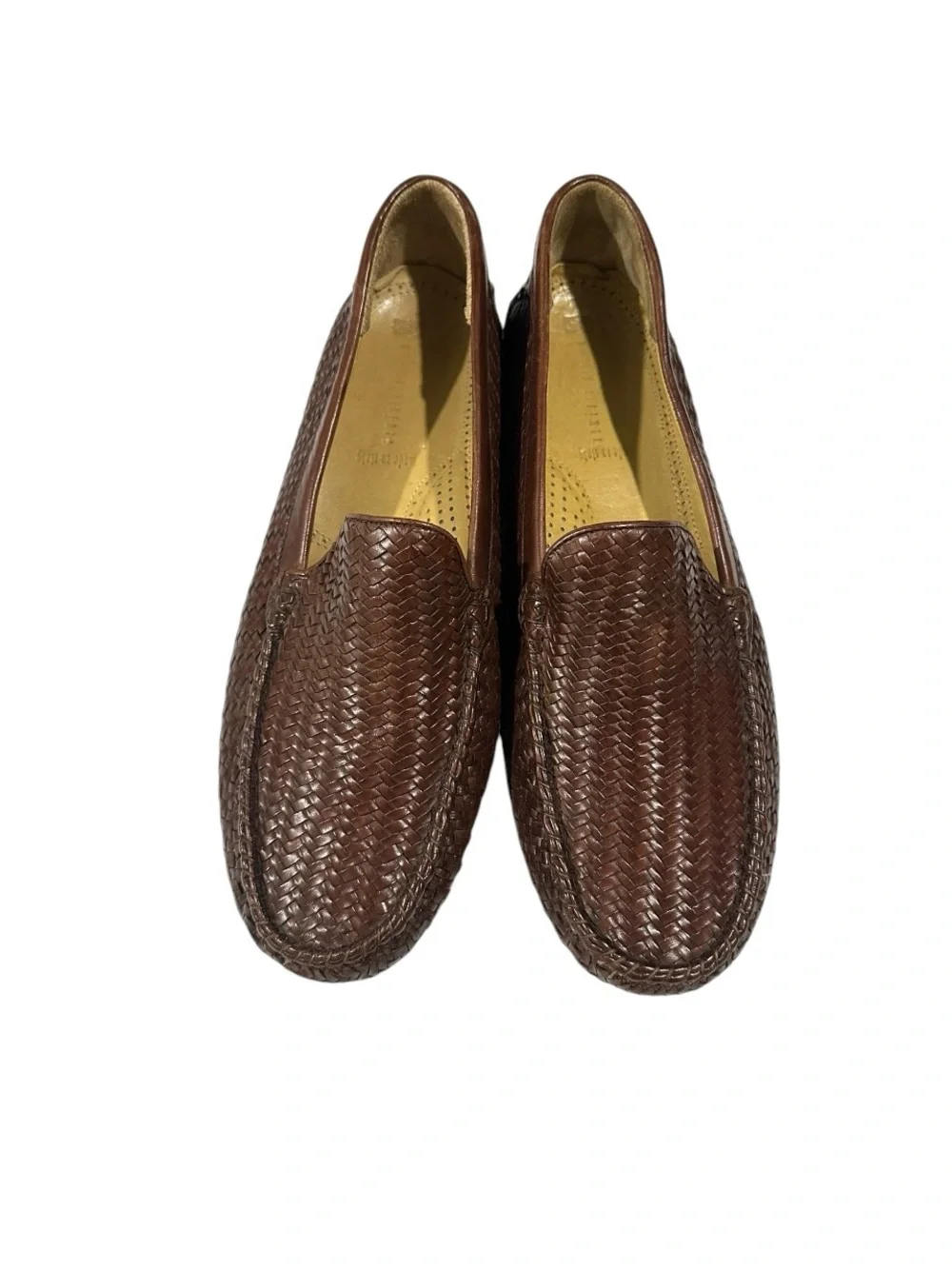 Martin Dingman Men's Brown Woven Leather Loafers Made in Italy size 10.5